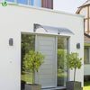 Auvent de porte marquise 100x80 cm transparent en Polycarbonate anti UV - VOUNOT