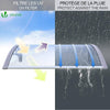 Auvent de porte marquise 100x80 cm transparent en Polycarbonate anti UV - VOUNOT