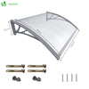 Auvent de porte marquise 100x80 cm transparent en Polycarbonate anti UV - VOUNOT FR
