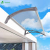 Auvent de porte marquise 100x80 cm transparent en Polycarbonate anti UV - VOUNOT