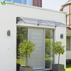 Auvent de porte marquise 200x80 cm transparent en Polycarbonate anti UV - VOUNOT