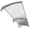 Auvent de porte marquise 200x80 cm transparent en Polycarbonate anti UV - VOUNOT