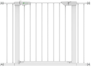 Barriere de Securite porte et escalier 100-108cm blanc pour enfants et animaux - VOUNOT