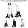 Chariot de courses pliable monte escalier style oxford noir - VOUNOT