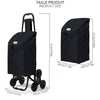 Chariot de courses pliable monte escalier style oxford noir - VOUNOT