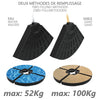 Dalle de lestage pour parasol remplissage 52L 4 pcs Noires - VOUNOT