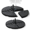Dalle de lestage pour parasol remplissage 52L 4 pcs Noires - VOUNOT