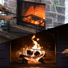 Porte buches cheminee avec 4 outils en metal noir - VOUNOT FR