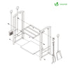 Porte buches cheminee avec 4 outils en metal noir - VOUNOT FR